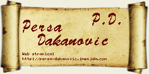 Persa Dakanović vizit kartica